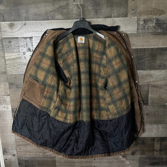 SOLD Vintage USA Carhartt Barn Blanket Lined Coat Large - Picture 3 of 3